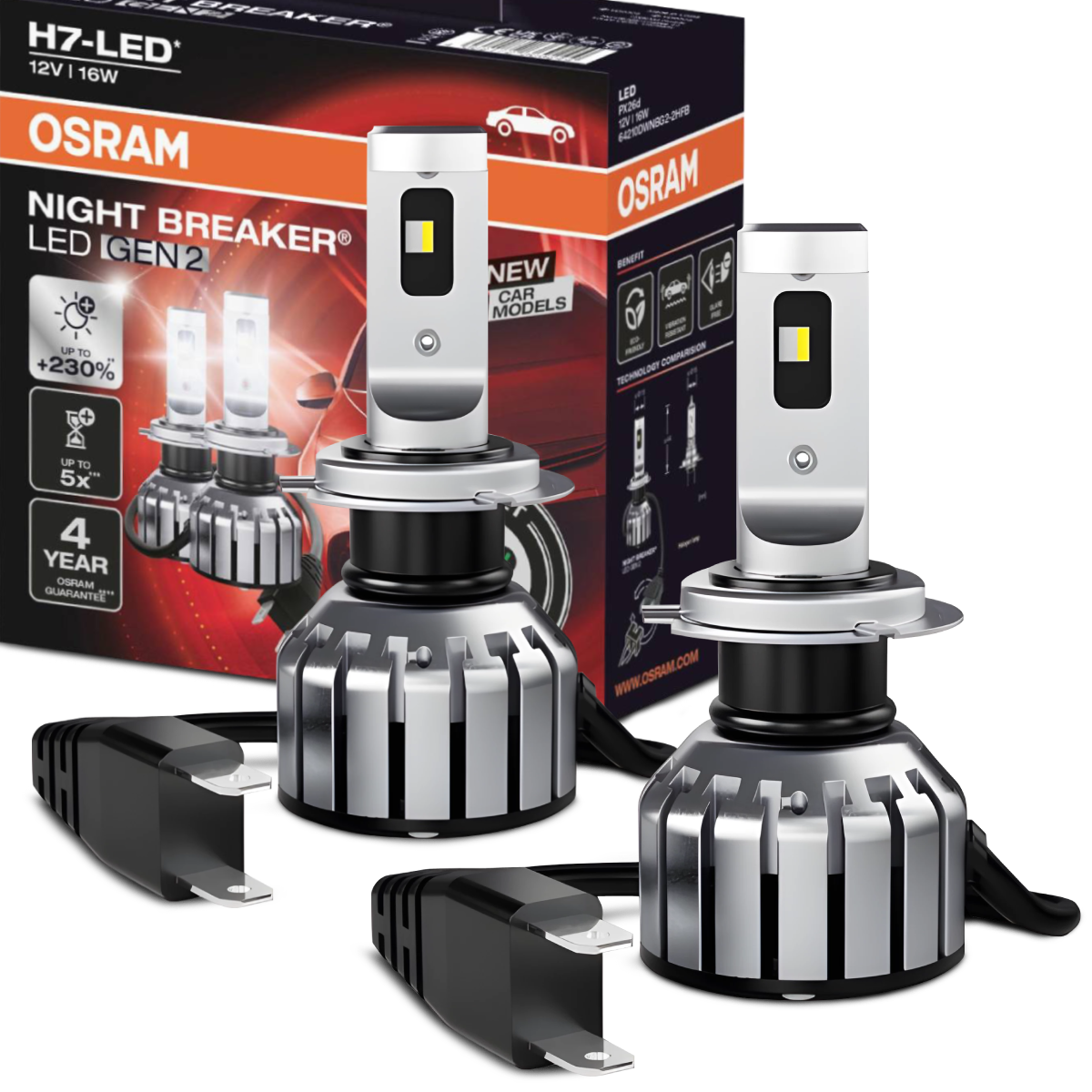OSRAM 64210DWNBG2-2HFB Bec Faza Scurta NIGHT BREAKER® LED GEN 2 H7 Echipare H7 cu LED, 12V, 16W