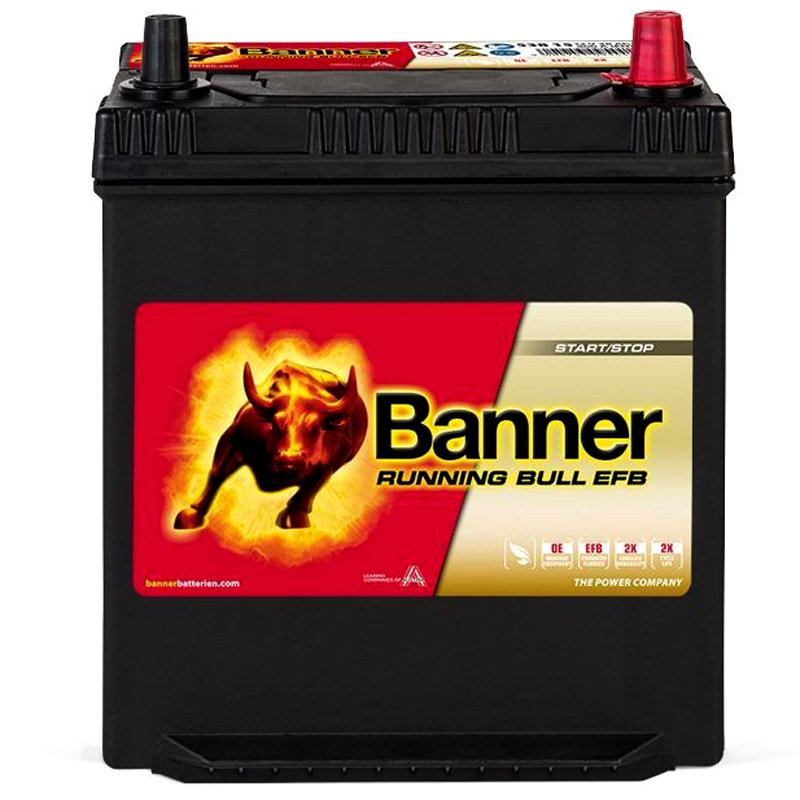 BANNER 012538150101 Autobaterie Running Bull EFB Baterie - kapacita: 38Ah, pro vozidla bez rekuperace brzdové energie