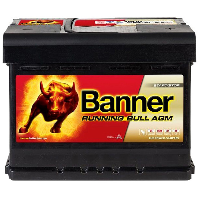 BANNER 016560010101 Autobaterie Running Bull AGM Baterie - kapacita: 60Ah, pro vozidla s rekuperací brzdové energie