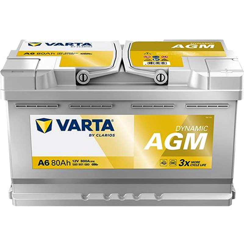 VARTA 580901080K262 Starterbatterie DYNAMIC AGM Batterie-Kapazität: 80Ah