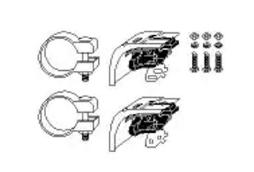 VEGAZ RA-195 Montagesatz, Abgasanlage mit Schellen RENAULT: SCENIC 2, MEGANE 2 Coupe-Cabriolet, MEGANE 2