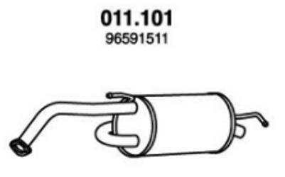 PEDOL 011.101 Rear silencer End silencer, Rear exhaust silencer, Rear muffler CHEVROLET: Matiz