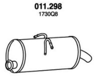 PEDOL 011.298 Rear Silencer End silencer, Rear Exhaust silencer, Rear Muffler CITROËN: Berlingo / Berlingo First I Van, Berlingo / Berlingo First I