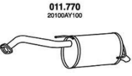 PEDOL 011.770 Rear Silencer End silencer, Rear Exhaust silencer, Rear Muffler NISSAN: MICRA 3, Note I, MICRA 2