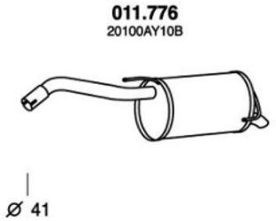 PEDOL 011.776 Rear silencer NISSAN: MICRA 3, Note I