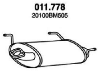 PEDOL 011.778 Rear silencer End silencer, Rear exhaust silencer, Rear muffler NISSAN: Almera II Hatchback