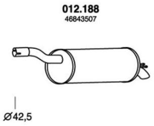 PEDOL 012.188 Rear silencer FIAT: Doblo I Estate, Doblo I Cargo