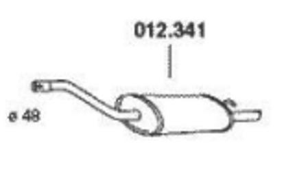 PEDOL 012.341 Rear silencer Rear FORD: Focus Mk1 Hatchback