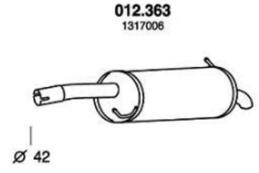 PEDOL 012.363 Endschalldämpfer FORD: FIESTA 5, Fusion Kombi, FIESTA 5 Van, MAZDA: 2 Hatchback