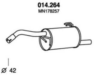 PEDOL 014.264 Endschalldämpfer MITSUBISHI: COLT 6