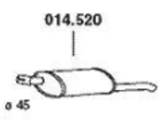 PEDOL 014.520 Rear Silencer End silencer, Rear Exhaust silencer, Rear Muffler