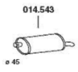 PEDOL 014.543 Rear silencer End silencer, Rear exhaust silencer, Rear muffler VAUXHALL: Astra Mk3 CC