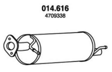 PEDOL 014.616 Rear silencer VAUXHALL: Agila Mk2, SUZUKI: Splash