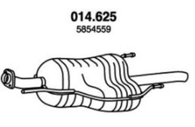 PEDOL 014.625 Rear Silencer VAUXHALL: Zafira Mk1