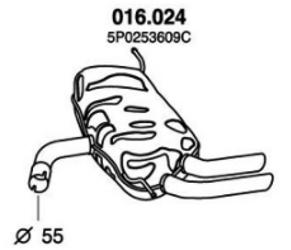 PEDOL 016.024 Endschalldämpfer SEAT: Altea