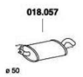 PEDOL 018.057 Rear Silencer End silencer, Rear Exhaust silencer, Rear Muffler VOLKSWAGEN: Golf 3 Cabrio, GOLF 3, Golf 4 Cabrio