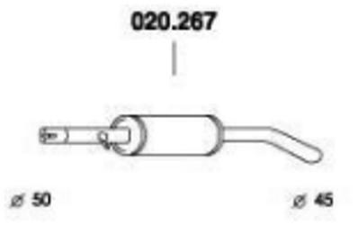 PEDOL 020.267 Middle Silencer 810 VOLKSWAGEN: Bora Saloon, New Beetle Hatchback, Golf 4