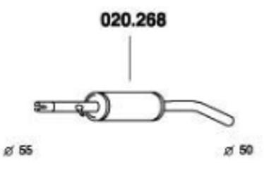 PEDOL 020.268 Mittelschalldämpfer VOLKSWAGEN: Golf 4 Schrägheck, Golf 4 Variant, Bora Limousine, SKODA: Octavia 1 Combi,...