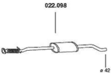 PEDOL 022.098 Mittelschalldämpfer FIAT: Punto II Schrägheck