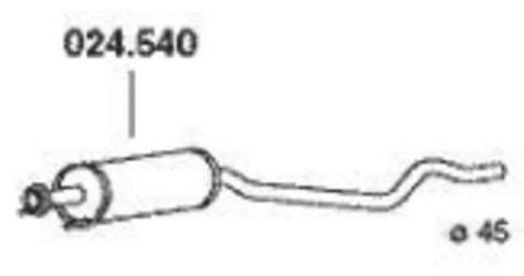PEDOL 024.540 Mittelschalldämpfer OPEL: Astra F Caravan