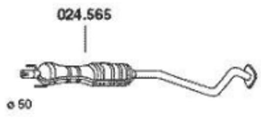 PEDOL 024.565 Mittelschalldämpfer OPEL: Astra G CC, Astra G Cabrio, Astra G Limousine