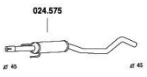 PEDOL 024.575 Mittelschalldämpfer OPEL: Corsa C Schrägheck, Tigra Twintop