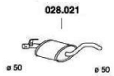 PEDOL 028.021 Mittelschalldämpfer VOLKSWAGEN: GOLF 3, Vento, Golf 4 Cabrio
