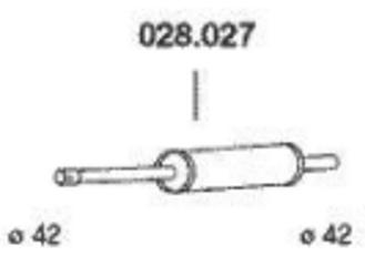 PEDOL 028.027 Middle Silencer VOLKSWAGEN: GOLF 3, Golf 3 Cabrio