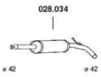 PEDOL 028.034 Mittelschalldämpfer VOLKSWAGEN: Polo III Schrägheck