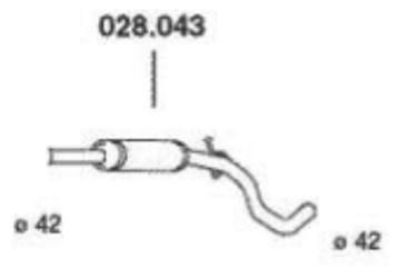 PEDOL 028.043 Vorschalldämpfer vorne VOLKSWAGEN: Lupo / Lupo 3L