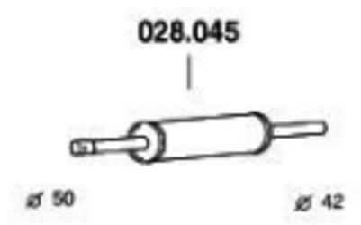 PEDOL 028.045 Mittelschalldämpfer VOLKSWAGEN: GOLF 3 Variant, Golf 4 Cabrio, GOLF 3