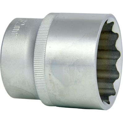Side view of KS TOOLS 911.1587 Socket Knurled, Double Hexagon, Chrome Vanadium Steel