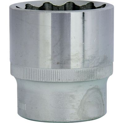 Side view of KS TOOLS 911.1587 Socket Knurled, Double Hexagon, Chrome Vanadium Steel