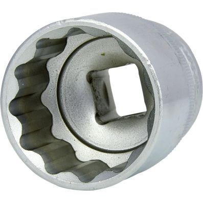 Side view of KS TOOLS 911.1587 Socket Knurled, Double Hexagon, Chrome Vanadium Steel