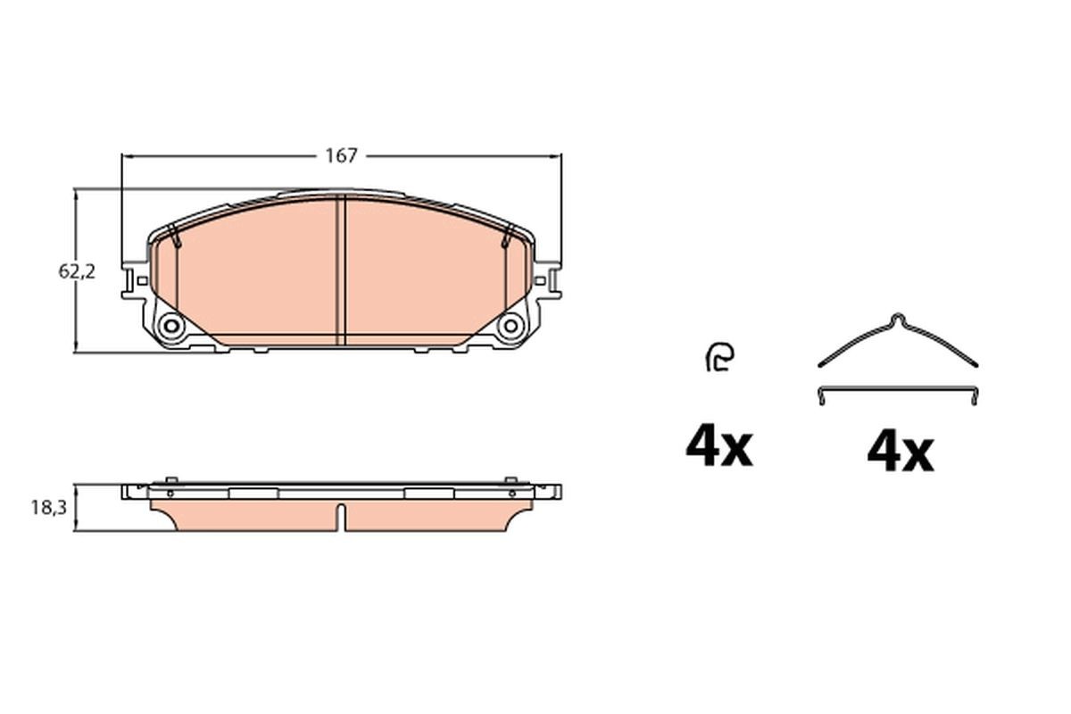 Trw Gdb2142 Placute Frana Nu Pt. Indicator Indicator De Avertizare Uzură Pregătit, Cu Acceasorii