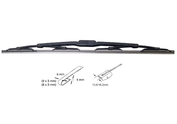 CARPRISS 79040951 Scheibenwischer beidseitig, 500mm, Bügelwischblatt, mit fahrzeugspezifischem Adapter