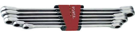 FORCE 50623 Ratchet Double Ring Spanner Set Number of tools: 6, with ratchet function, Spanner Size: 17x19 mm-image-13658909