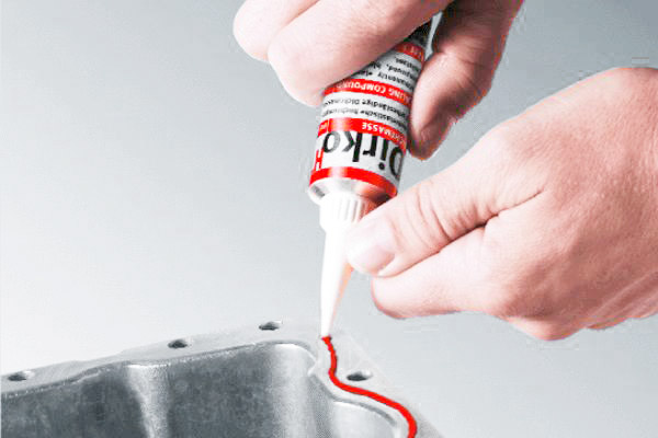 12x ELRING 705.708 Substance étanchéisante Tube Silicone 70ml mastic, ne contient pas de solvant, résistant aux UV Rouge