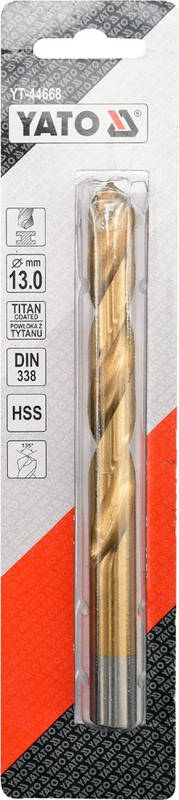 YATO YT-44668 Twist Drill Bit High-speed steel, Ø: 13mm, Length: 151mm, Angle: 135°-image-17846331