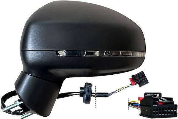 MAX MAD124-L Specchietti retrovisori Sx, per regolazione elettrica specchio, nero opaco