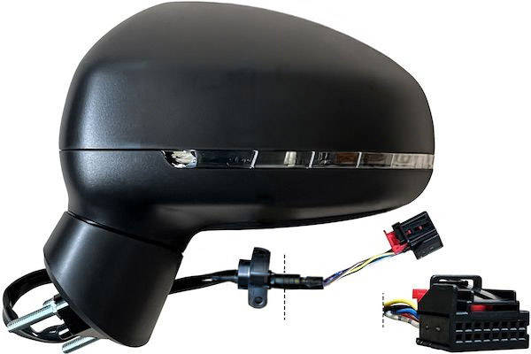 MAX MAD125-L Specchietti retrovisori Sx, ribaltabile/ripiegabile elettricamente, nero opaco