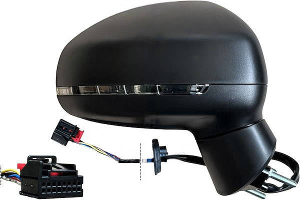MAX MAD125-R Specchietti retrovisori Dx, ribaltabile/ripiegabile elettricamente, nero opaco