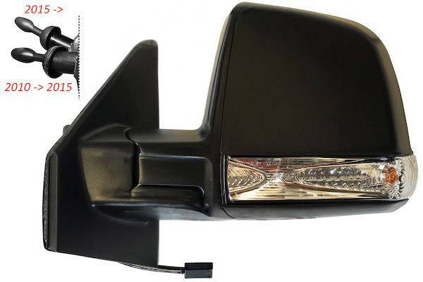 MAX MFT103-L Specchietti retrovisori Sx, Regolazione:comando cavo flessibile, nero opaco