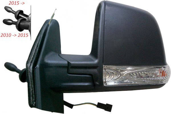 MAX MFT405-L Specchietti retrovisori Sx, Regolazione:comando cavo flessibile, nero opaco