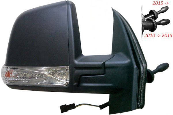 MAX MFT405-R Specchietti retrovisori Dx, Regolazione:comando cavo flessibile, nero opaco