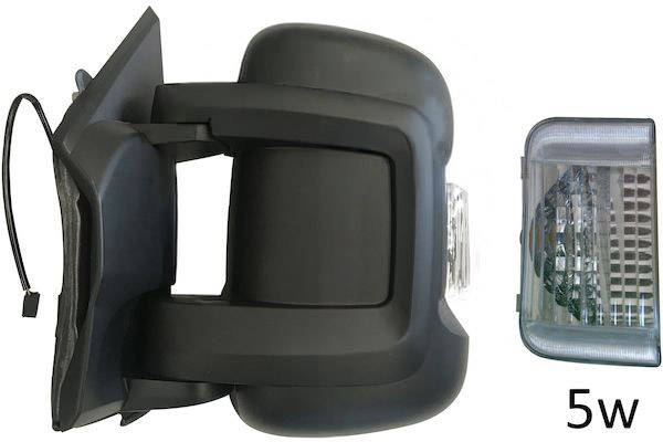 MAX MFT824-L Specchietti retrovisori Sx, con specchio a grandangolo, nero opaco