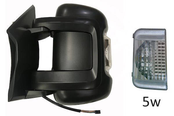MAX MFT825-L Specchietti retrovisori Sx, con specchio a grandangolo, nero opaco