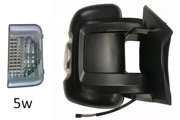 MAX MFT825-R Specchietti retrovisori Dx, con specchio a grandangolo, nero opaco