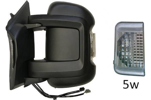 MAX MFT826S-L Specchietti retrovisori Sx, con specchio a grandangolo, nero opaco