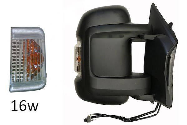 MAX MFT827-R Specchietti retrovisori Dx, con specchio a grandangolo, nero opaco